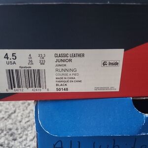 Reebok Junior Classic Leather Shoes - Black